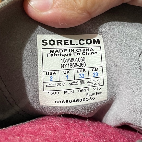 Sorel Girls Gray Pink Joan Of Arctic NY1858-060 Lace Up Mid-Calf Snow Boots - Picture 9 of 10